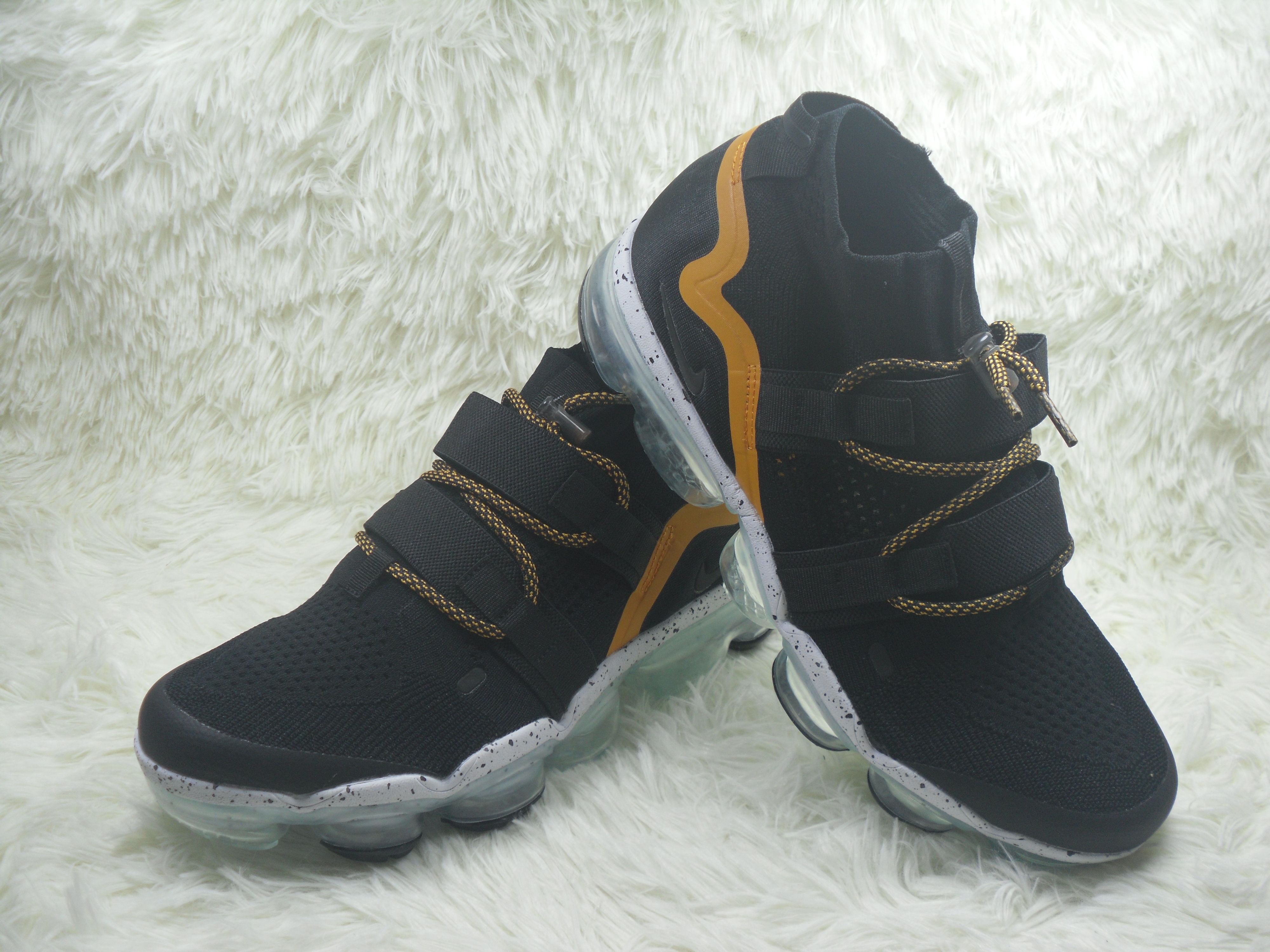 Men Nike Air VaporMax FK Utility Black Yellow Running Shoes